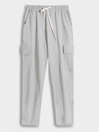 Mens Grey Melange Cargo Joggers