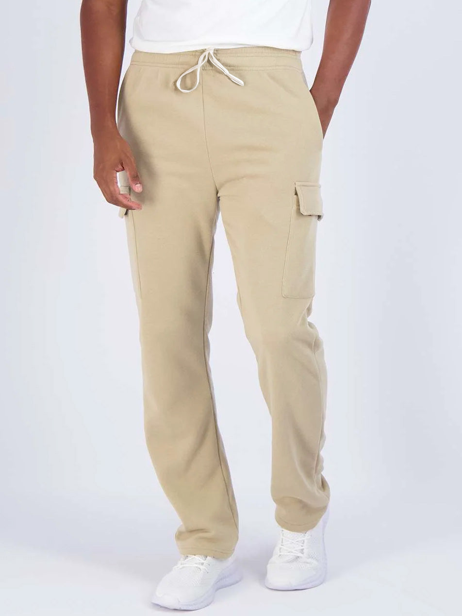 Mens Beige Cargo Joggers