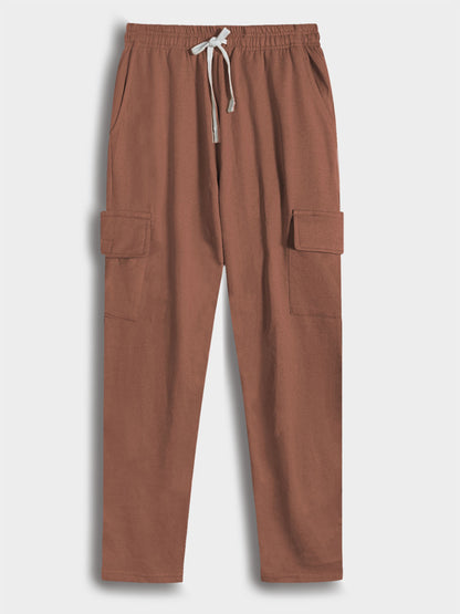 Mens Brown Cargo Joggers