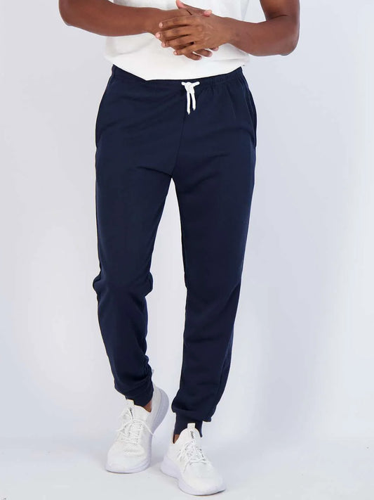 Mens Fleece Navy Jogger