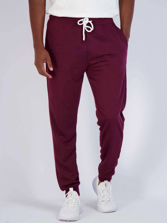 Mens Fleece Maroon Jogger