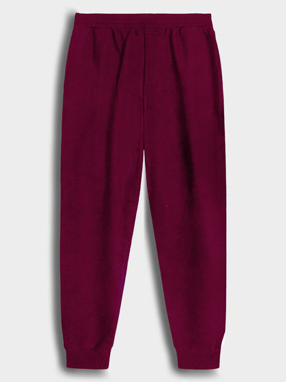 Mens Fleece Maroon Jogger