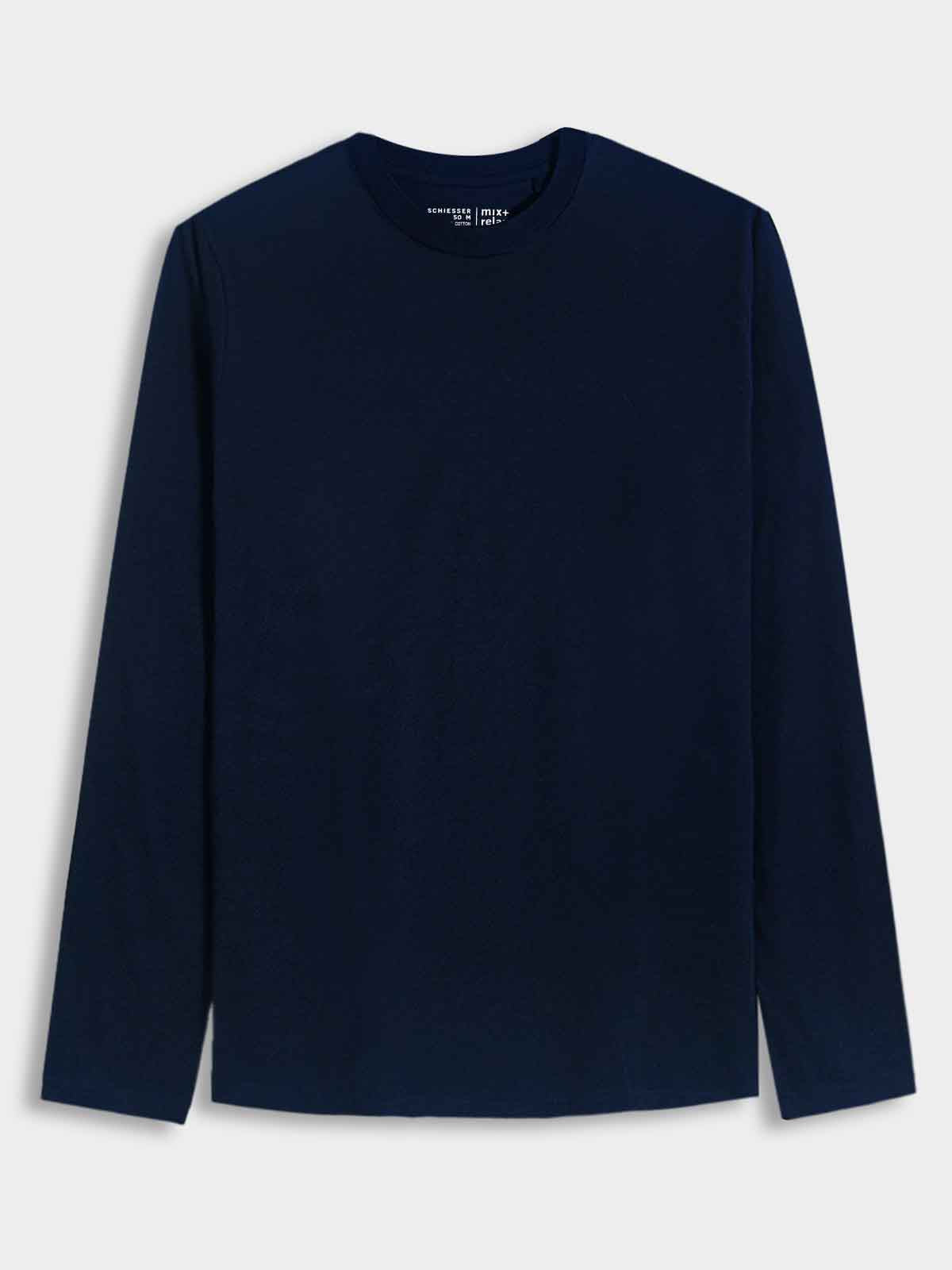 Mens Navy Long Sleeve T-Shirt