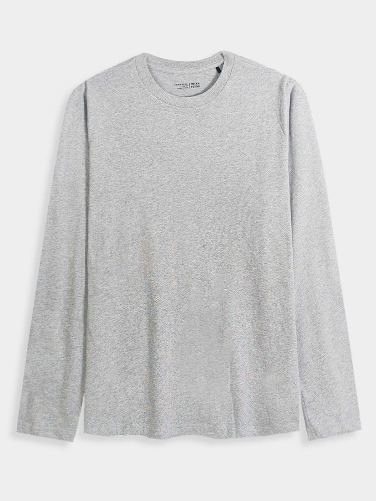 Mens Grey Long Sleeve T-Shirt