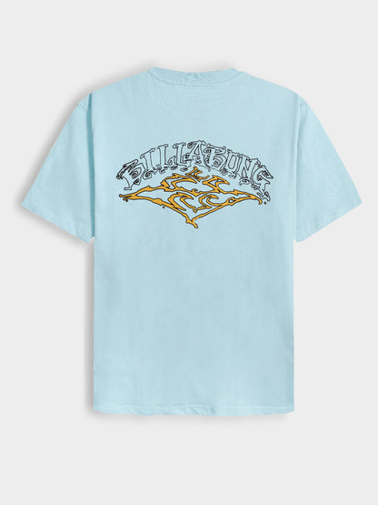 Mens Printed Aqua T-Shirt