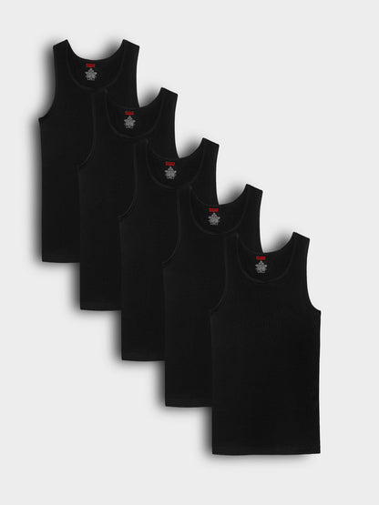 Mens 5 pack A-Shirts Black