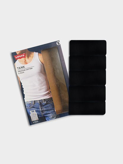 Mens 5 pack A-Shirts Black