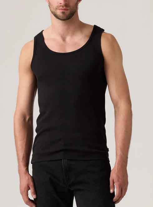 Mens 5 pack A-Shirts Black