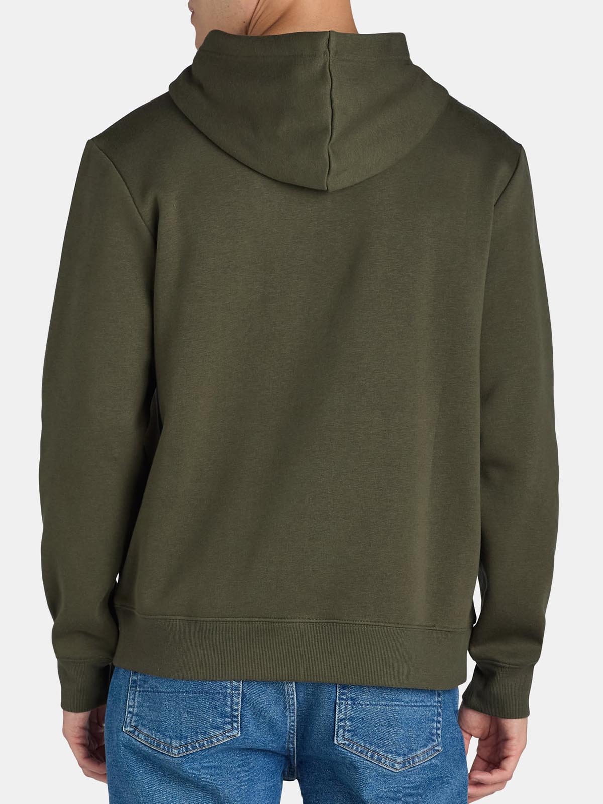 Mens Hooded Pullover Olive Sweatshirt