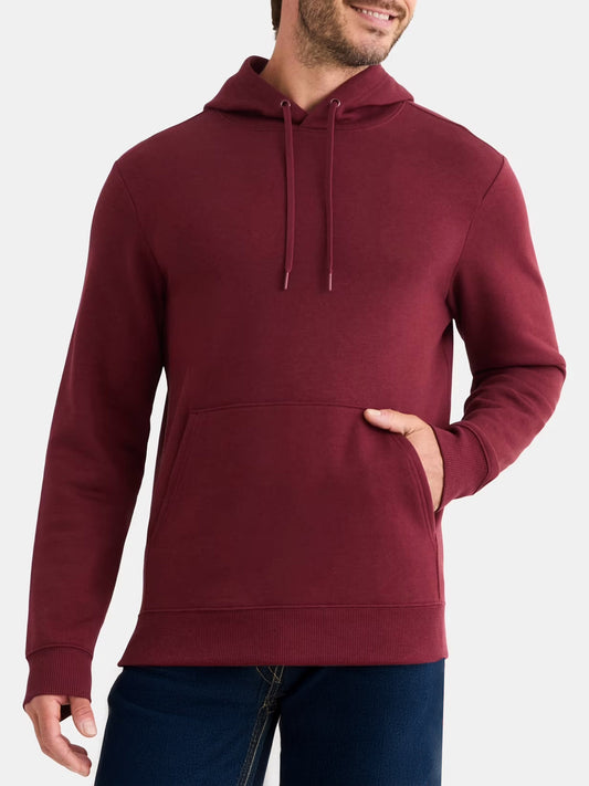 Mens Hooded Pullover Maroon Sweatshirt
