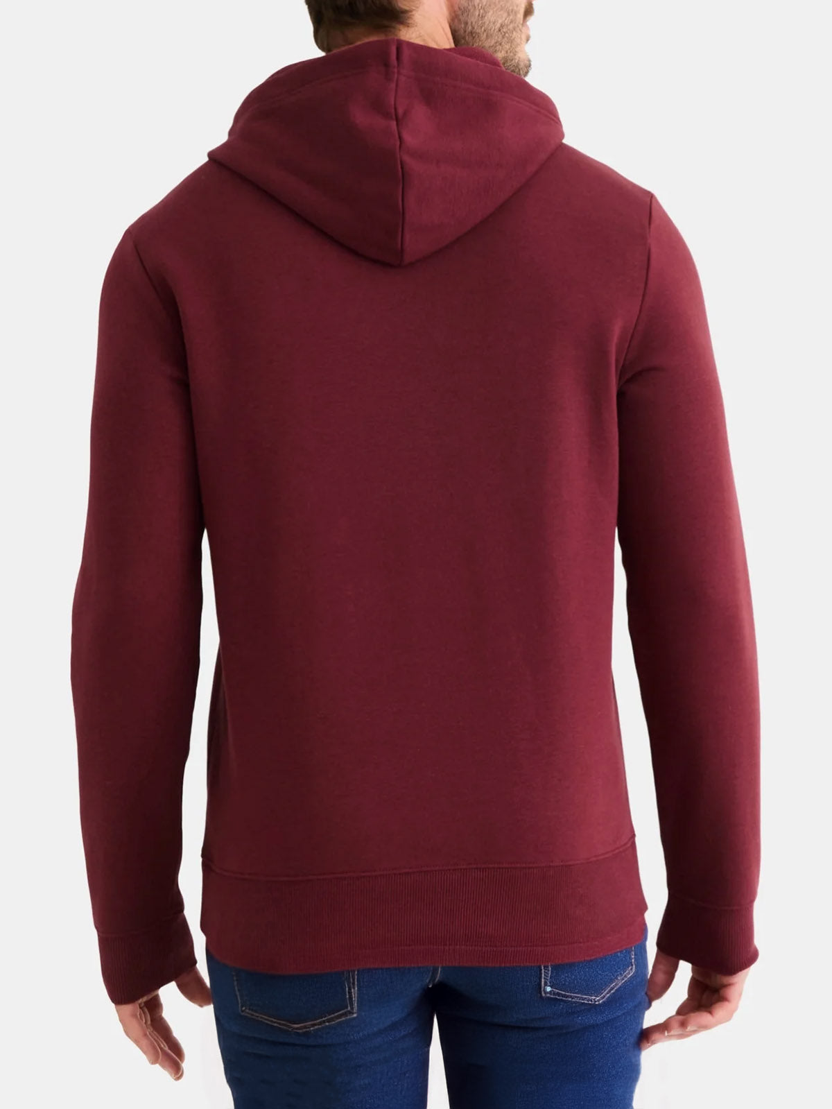 Mens Hooded Pullover Maroon Sweatshirt
