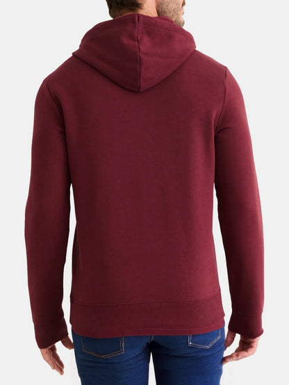 Mens Hooded Pullover Maroon Sweatshirt