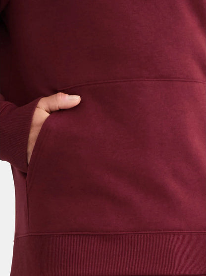 Mens Hooded Pullover Maroon Sweatshirt