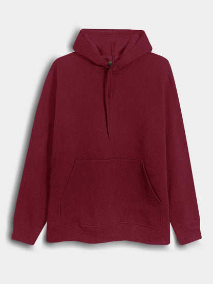 Mens Hooded Pullover Maroon Sweatshirt
