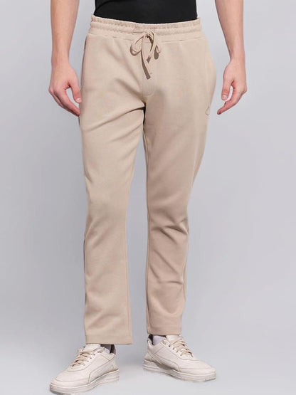 Mens French Terry Beige Track Pant
