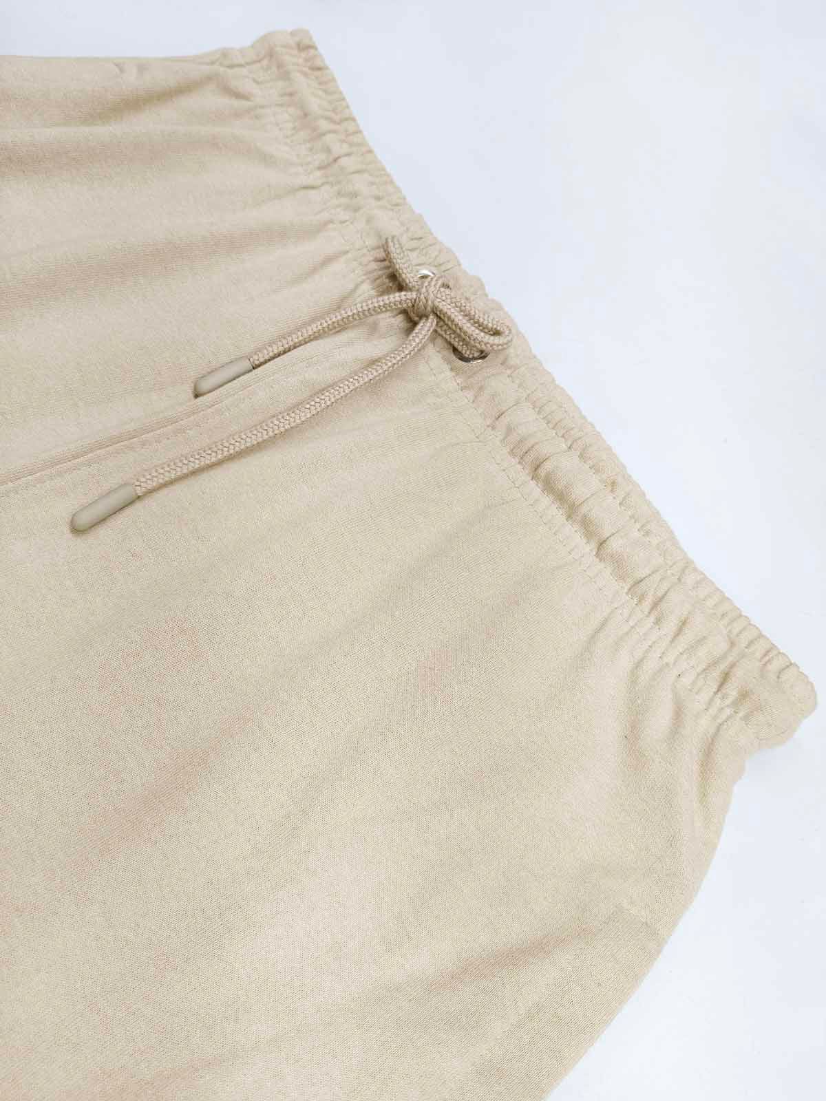 Mens French Terry Beige Track Pant