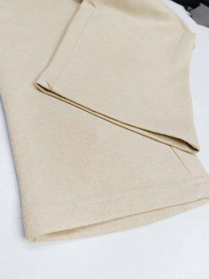 Mens French Terry Beige Track Pant