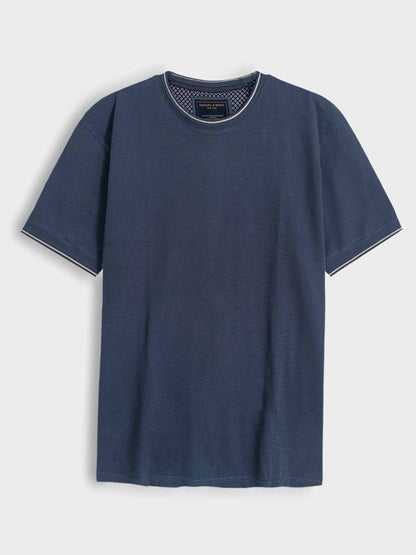 Mens Crew Neck Jacquard T-Shirt
