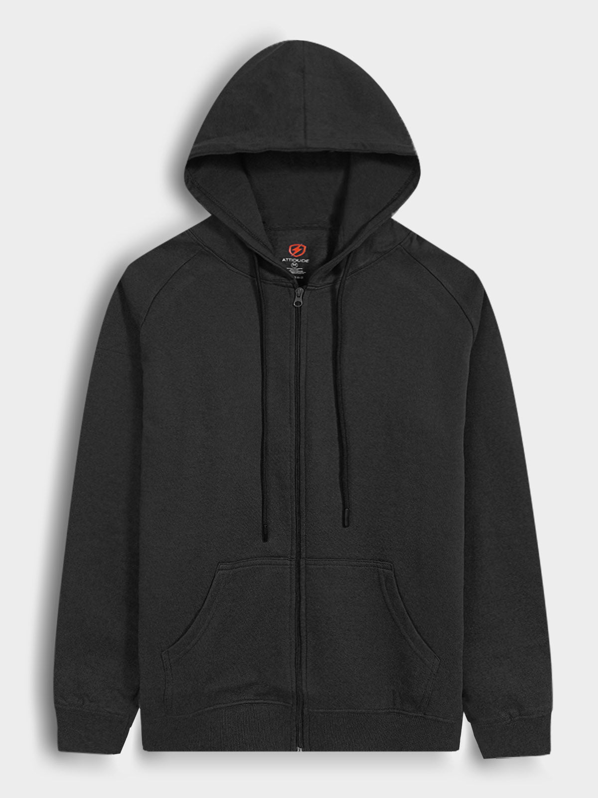 Mens Hooded Full Zipper Black Sweatshirt