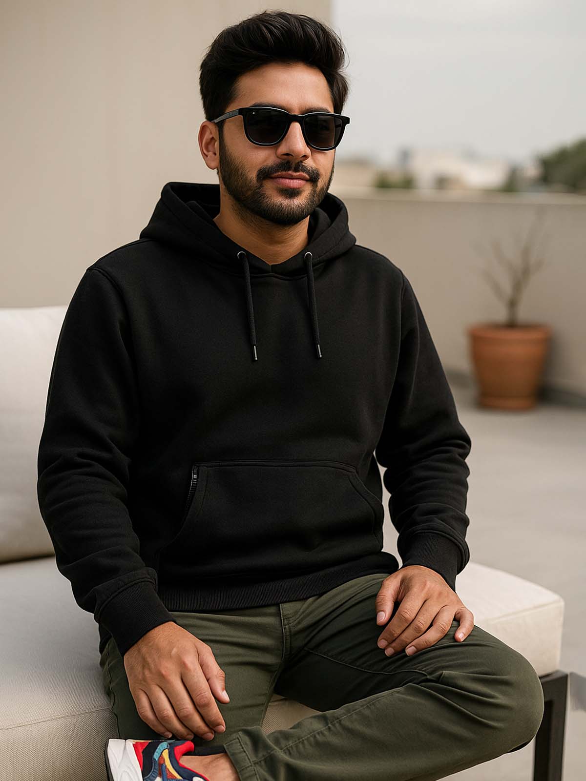 Mens Oversize Fit Hooded Sweatshirt