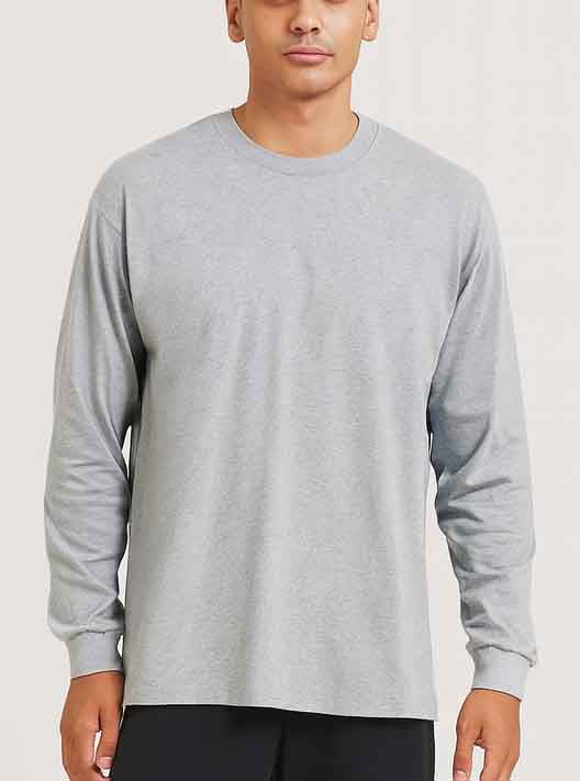 Mens Long Sleeve Grey Winter T-Shirt