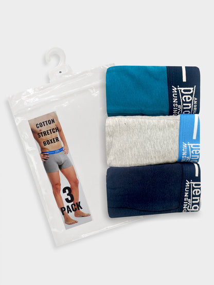 Mens 3 Pack Stretch Boxers Mixed