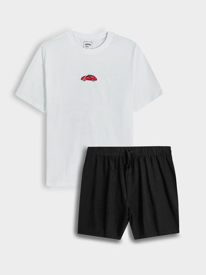 Mens Printed Shorty Set