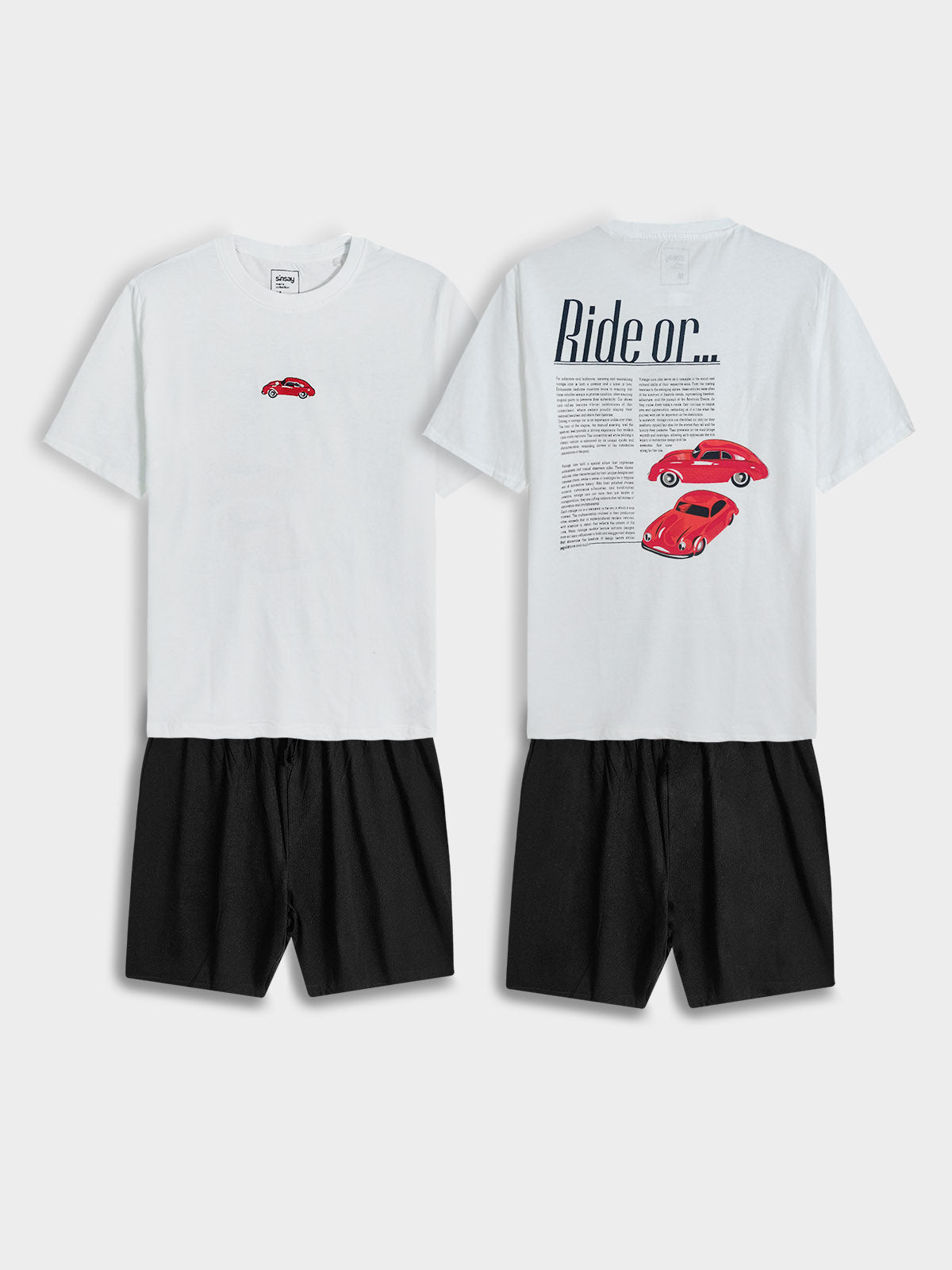 Mens Printed Shorty Set