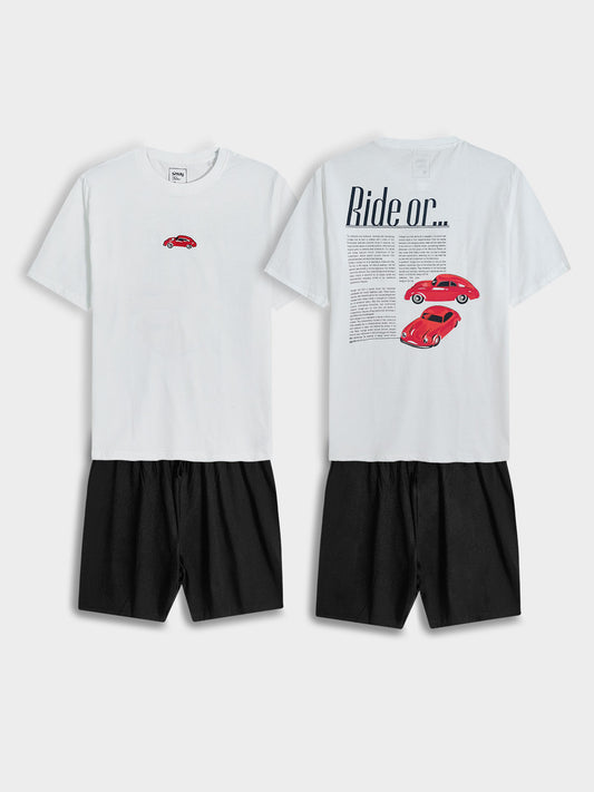 Mens Printed Shorty Set