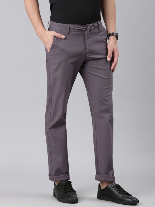 Mens Straight-Fit Linen Pant Grey
