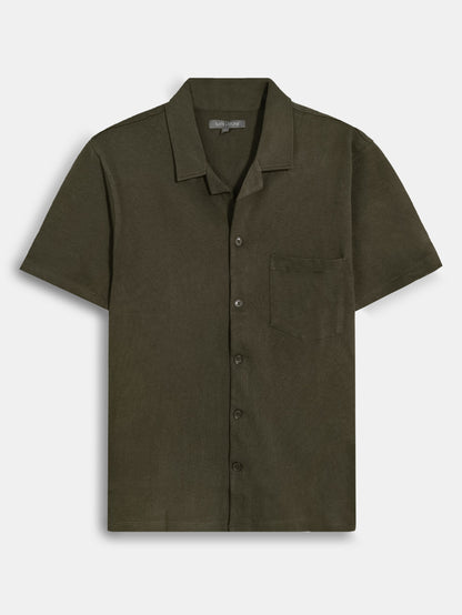 Mens Knit Olive Shirt