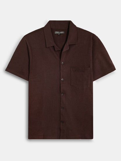 Mens Knit Brown Shirt