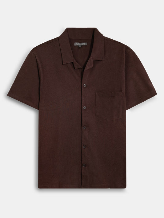 Mens Knit Brown Shirt