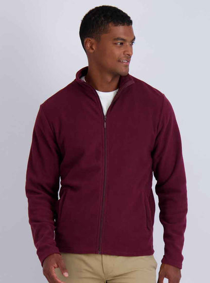 Mens Polar Fleece Full-Zip Maroon Jacket