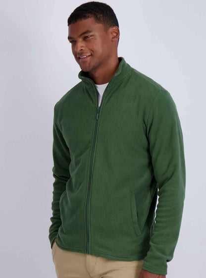 Mens Polar Fleece Full-Zip Green Jacket