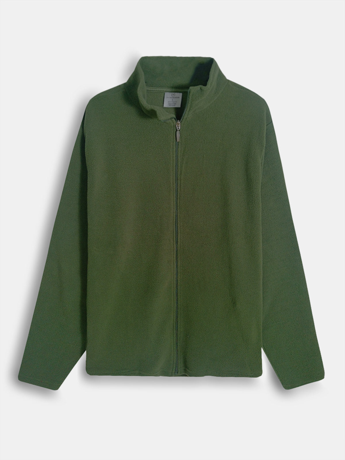 Mens Polar Fleece Full-Zip Green Jacket