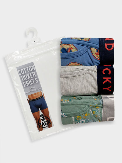 Mens 3 Pack Stretch Boxers Mixed