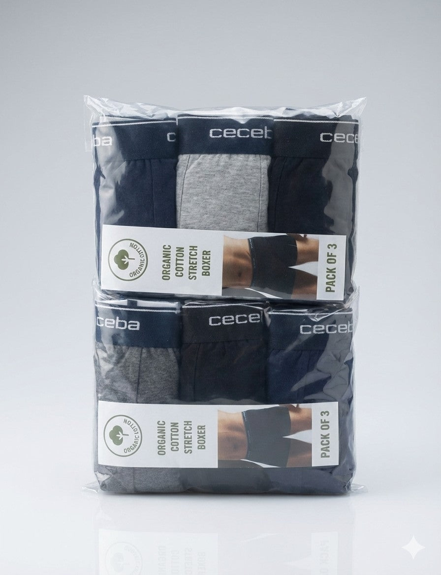 Mens 3 Pack Stretch Boxers Mixed