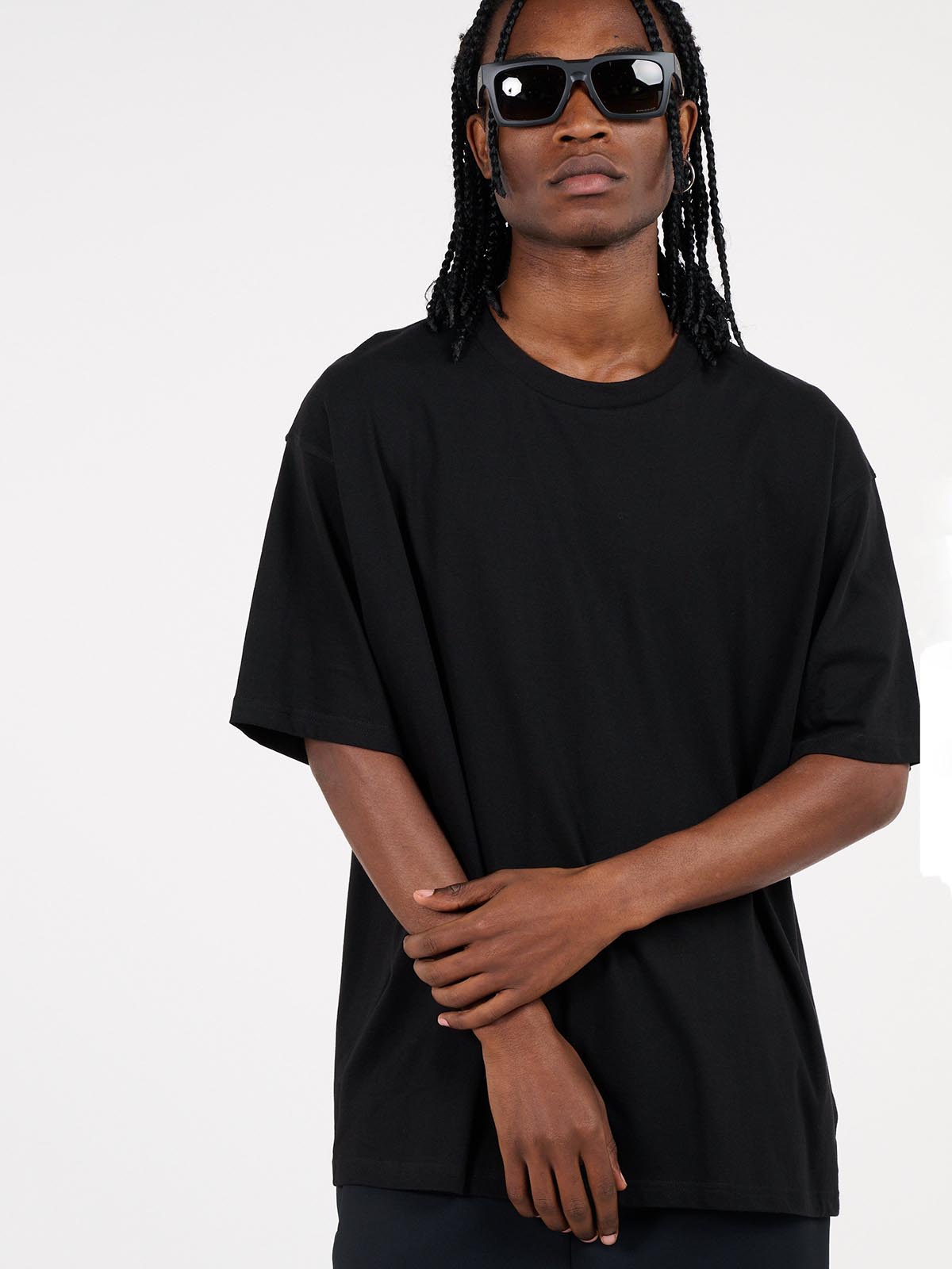 Mens Printed Oversize Fit Black T-Shirt