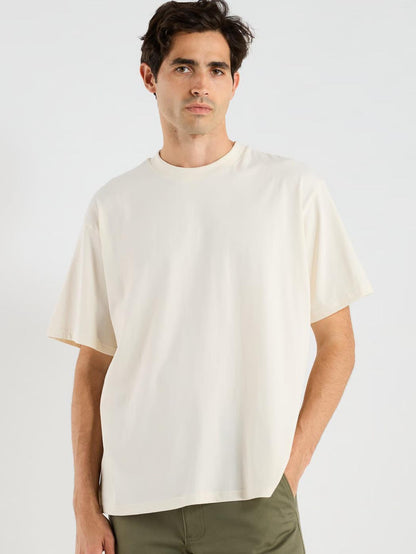 Mens Printed Oversize Fit Off-White T-Shirt
