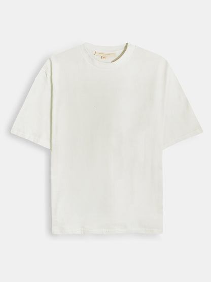 Mens Printed Oversize Fit Off-White T-Shirt