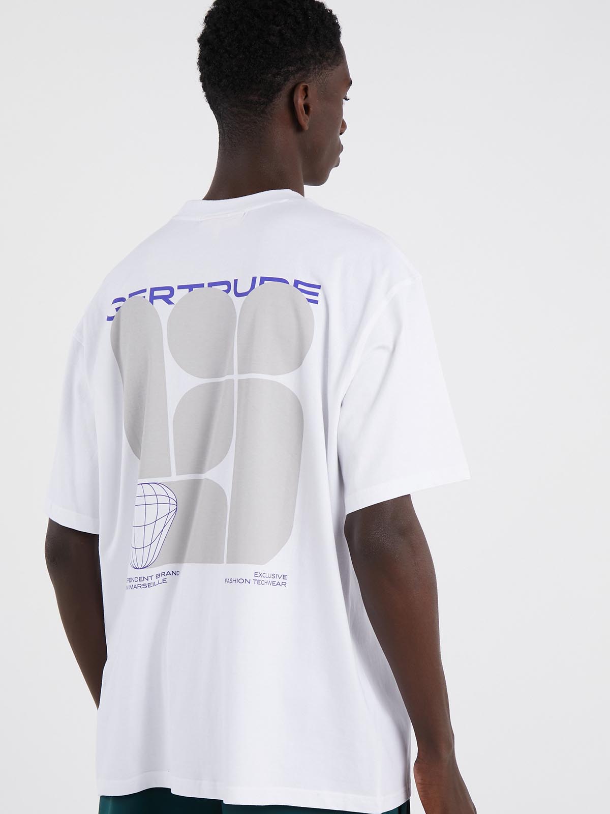 Mens Printed Oversize Fit White T-Shirt
