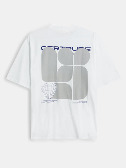 Mens Printed Oversize Fit White T-Shirt