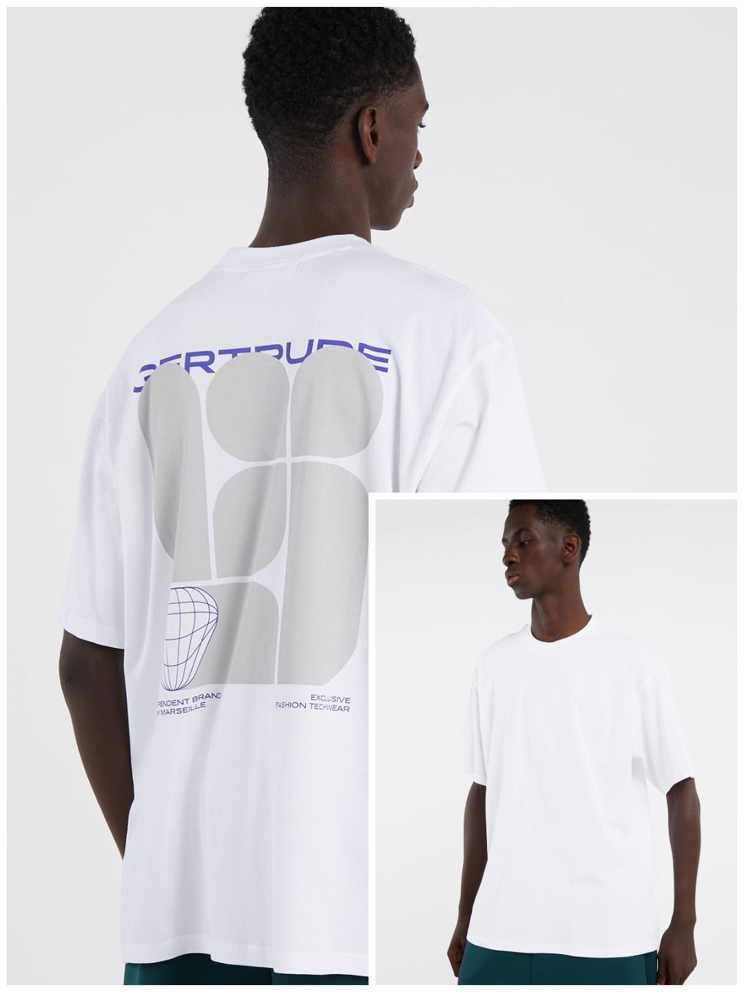 Mens Printed Oversize Fit White T-Shirt