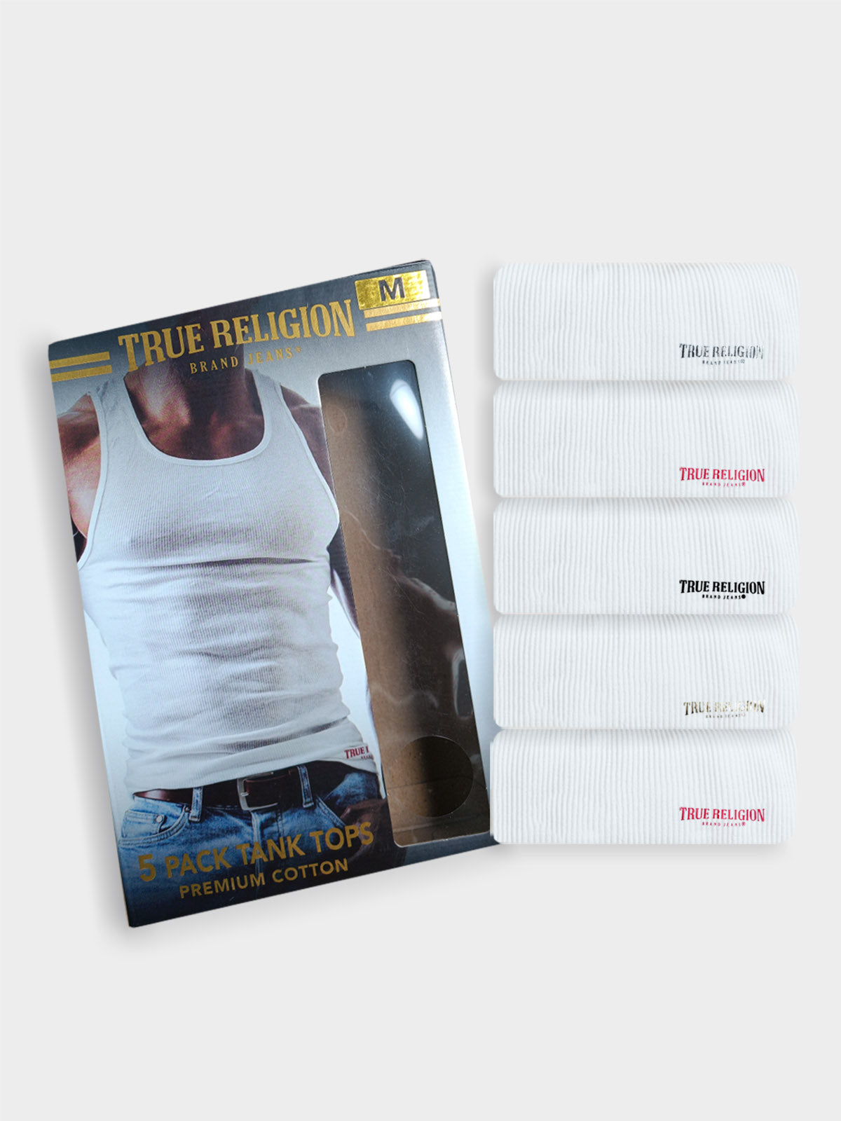 Mens 5pc Pack White Tank Tops