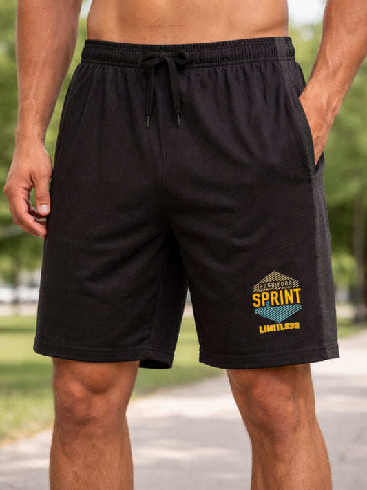Mens Summer Panel Shorts Black