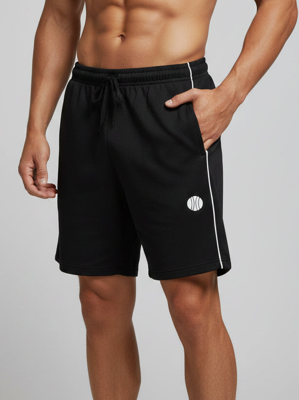 Mens Summer Piping Shorts Black