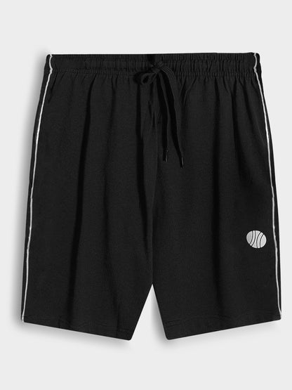 Mens Summer Piping Shorts Black