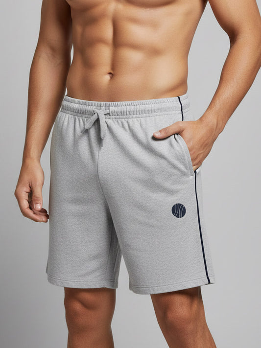 Mens Summer Piping Shorts Grey