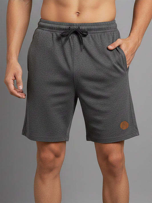 Mens Summer Piping Shorts Charcoal